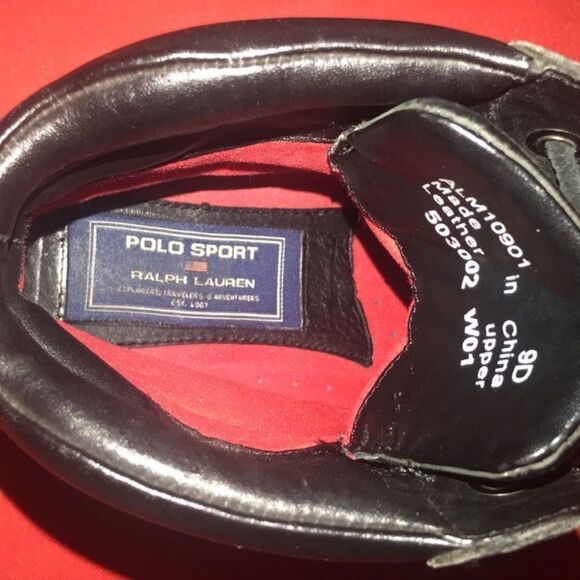 Polo Sport Ralph Lauren Black Leather Men\'s Boots Size 9D Original ($189)